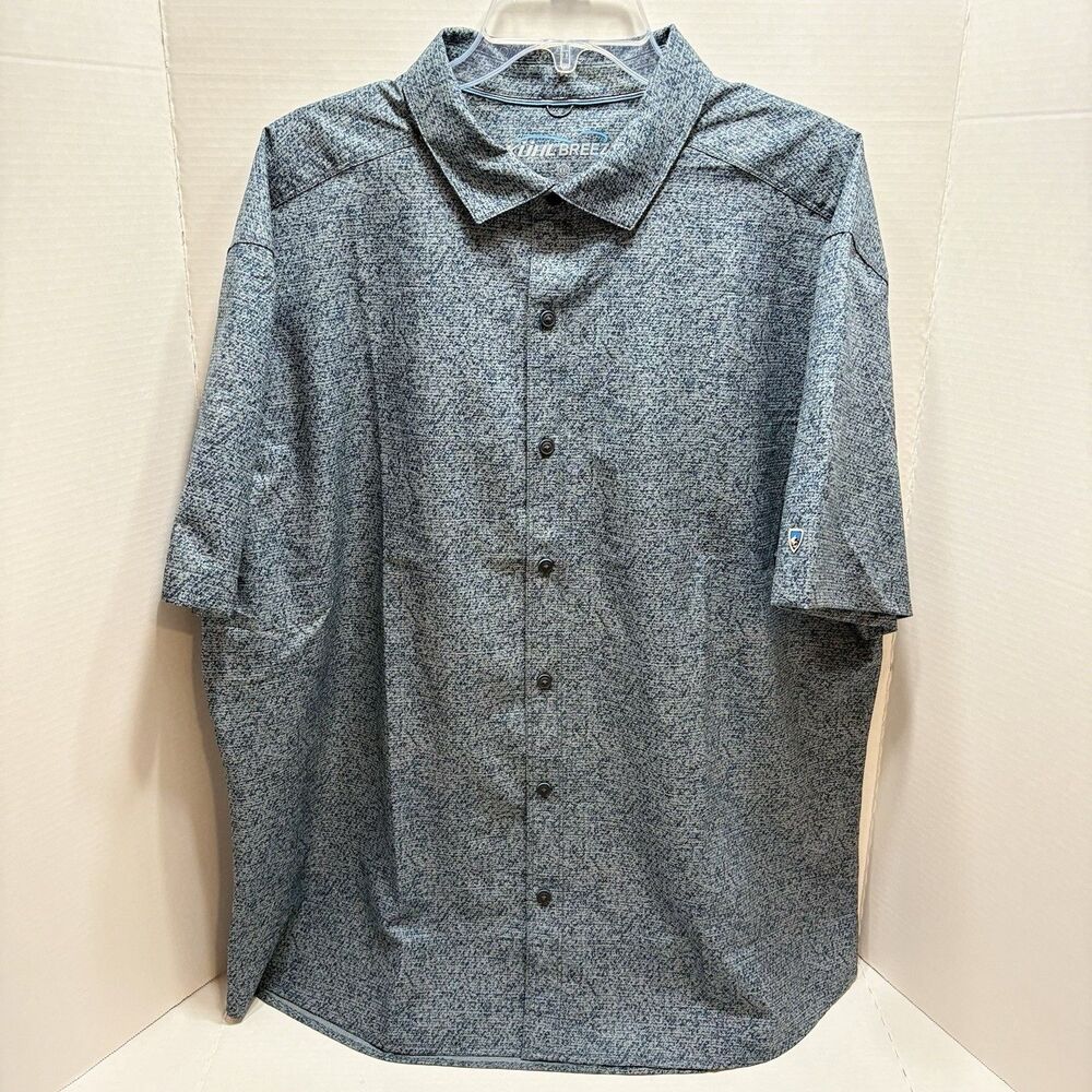 Kuhl Men’s Kuhl Breeze Short Sleeve Button Up Shirt 2XL Blue Lightweight
